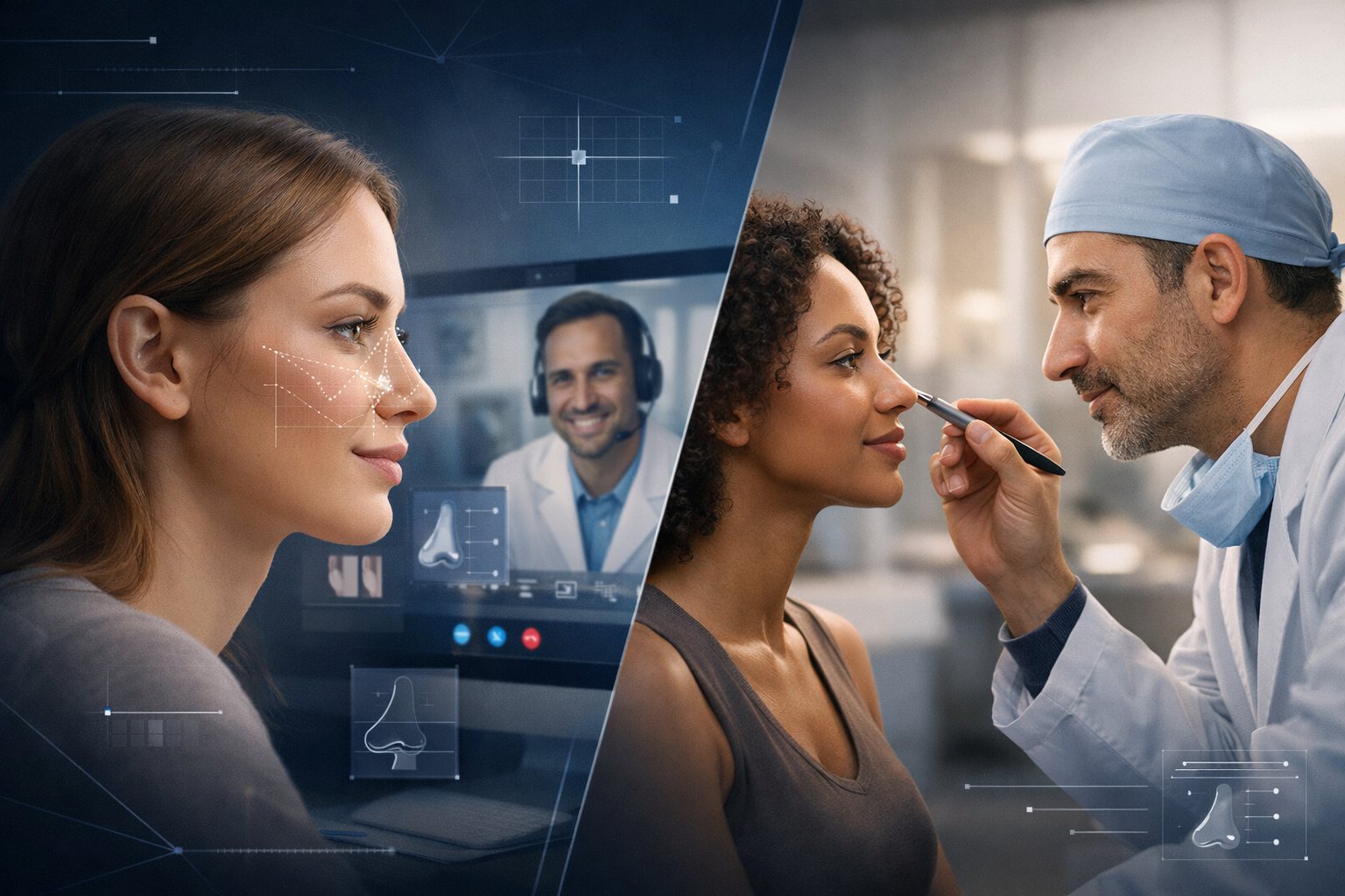 Online Rhinoplasty Consultation vs In-Person Visit: Which Is More Effective?